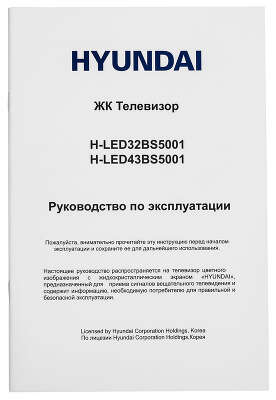 Телевизор 43" Hyundai H-LED43BS5001 FHD HDMIx3, USBx2