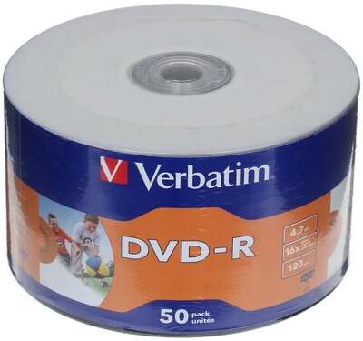 Verbatim  Диски DVD-R  4.7Gb 16-х, 50шт. Shrink (43731)