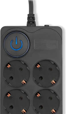 Сетевой фильтр Ippon BK-8-EU-3-10-B, 8-розеток, 3 м, черный