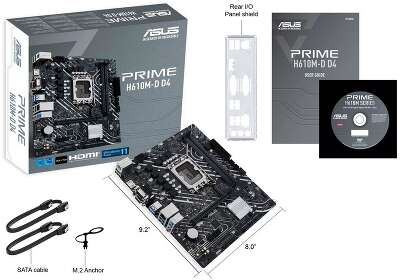 Материнская плата ASUS PRIME H610M-D D4 LGA1700 micro-ATX 2xDDR4 PCIEx16 PCIEx1 M.2 VGA HDMI GLAN (540489)