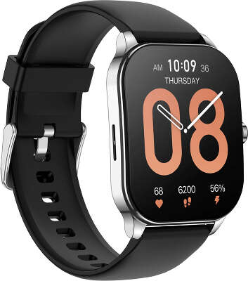 Смарт-часы Amazfit Pop 3S A2318 1.96" AMOLED корп.серебристый рем.черный (6972596107095)