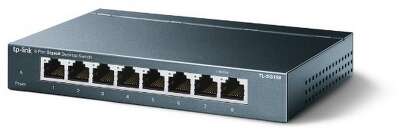 Коммутатор TP-LINK TL-SG108 8-портовый настольный гигабитный коммутатор, 8 портов RJ45 10/100/1000 Мбит/с, металлический корпус {36} (021153)