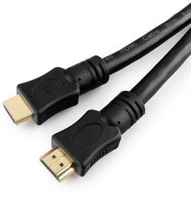 Кабель HDMI CABLEXPERT CC-HDMI4-15M black (15м, v2.0, 19M/19M, позол.разъемы, экран, пакет) (CC-HDMI4-15M)