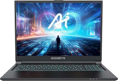 Ноутбук Gigabyte G6 MF Intel Core i7-13620H/16Gb/SSD512Gb/RTX4050 6Gb/16"/IPS/WUXGA/1920x1200/165Hz/NoOS/black (MF-H2KZ893KD)