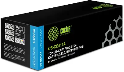 Картридж лазерный Cactus CS-CE411A CE411A голубой (2600стр.) для HP CLJ Pro 300/M351/M451/M375/M475