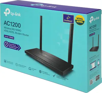 Маршрутизатор беспроводной TP-Link Archer VR400 AC1200 10/100/1000BASE-TX/VDSL/ADSL