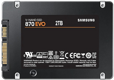 Твердотельный накопитель SSD 2.5" 2Tb (2000GB) Samsung SATA III 870 EVO (R560/W530MB/s) (MZ-77E2T0BW) 1year