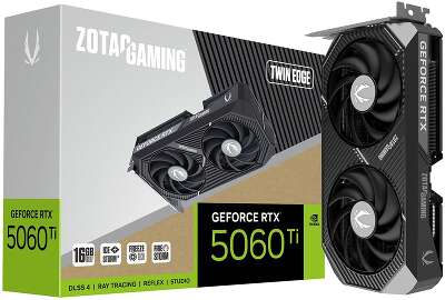 Видеокарта Zotac RTX5060Ti TWIN EDGE 16GB GDDR7 128bit 3xDP HDMI 2FAN MEDIUM PACK