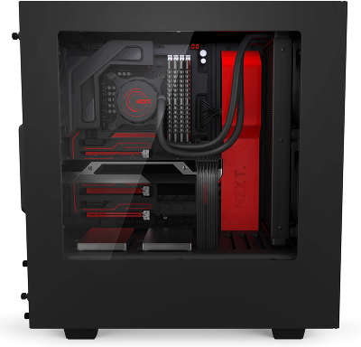 Корпус NZXT S340 черный/красный w/o PSU ATX 3x120mm 3x140mm 2xUSB3.0