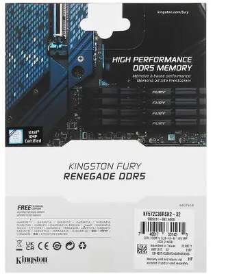 Набор памяти DDR5 DIMM Гб DDR7200 Kingston FURY Renegade Silver (KF572C38RSK2-32)