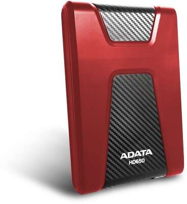 Жесткий диск внешний/ Portable HDD 1TB ADATA HD650 (Red), Silicone, USB 3.2 Gen1, 121x81x21mm, 201g /3 года/