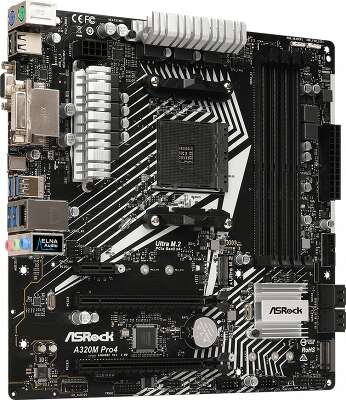 Материнская плата mATX LGAAM4 ASRock A320M PRO4 R2.0