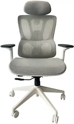 Кресло Cactus CS-CHR-MC02GY серый сетка с подголов. крестов. пластик белый