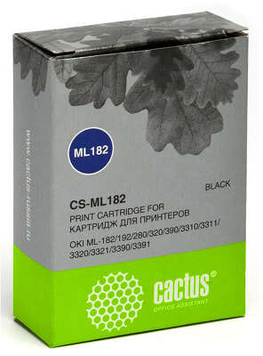 Картридж матричный Cactus CS-ML182 8x1.6 черный для Oki ML-182/192/280/320/390