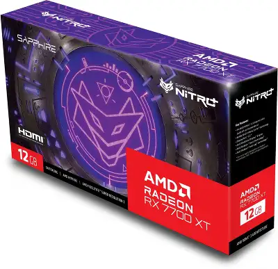 Видеокарта Sapphire AMD Radeon RX 7700 XT NITRO+ Gaming OC 12Gb DDR6 PCI-E 2HDMI, 2DP