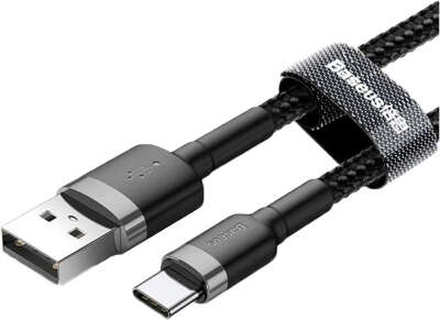 Кабель Baseus USB to USB-C, 2 м, Black/Grey [CATKLF-CG1]