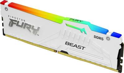 Модуль памяти DDR5 DIMM 16Gb DDR6000 Kingston FURY Beast White RGB (KF560C40BWA-16)