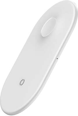 Беспроводное зарядное устройство Baseus Smart 2-in-1 Wireless Charger 5W/7.5W/10W, White [WX2IN1-02]