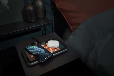 Беспроводное зарядное устройство ZENS Liberty 16 Coil Dual Wireless Charger Glass, Black [ZEDC09G/00]