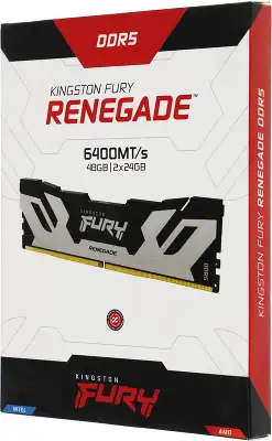 Память DDR5 2x24GB 6400MHz Kingston KF564C32RSK2-48 Fury Renegade Silver XMP RTL Gaming PC5-51200 CL32 DIMM 288-pin 1.4В kit dual rank с радиатором Ret