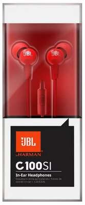 Наушники JBL C100SI Wired In-Ear Headphones Red