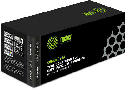 Картридж лазерный Cactus CS-C4092A C4092A черный (2500стр.) для HP LJ 1100/3200/3220