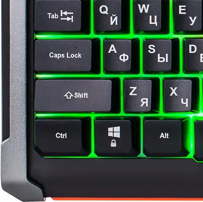 Клавиатура Оклик 710G BLACK DEATH черный/оранжевый USB Multimedia for gamer LED (476393)
