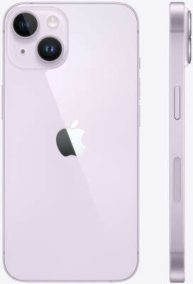 Смартфон Apple A2884 iPhone 14 128Gb 6Gb фиолетовый моноблок 3G 4G 2Sim 6.1" 1170x2532 iOS 16 12Mpix 802.11 a/b/g/n/ac/ax NFC GPS GSM900/1800 GSM1900 Protect