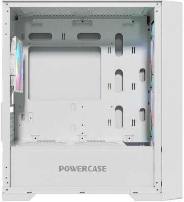 Корпус Powercase Корпус Powercase Mistral Micro X4W, Tempered Glass, 4х 120mm 5-color fan, белый, mATX CMMXW-L4