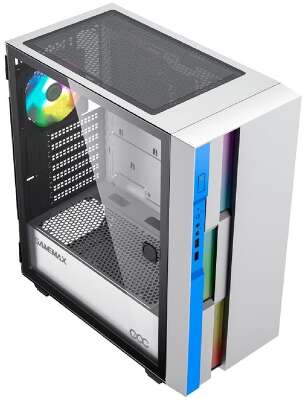 GameMax Корпус Brufen C3 WB без БП, MidiT, ATX, Бело-гол, Зак. стекл., USB 3.0, 1*120; 1*140мм вент.