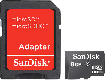 Карта памяти 8 Гб Micro SDHC SanDisk Class 4 [SDSDQM-008G-B35A]