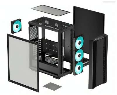 Корпус MidiTower Deepcool CC560 ARGB black (ATX, без БП, ARGB, USB3.2 Type-A+USB2.0 Type-A) (R-CC560-BKTAA4-G-2)
