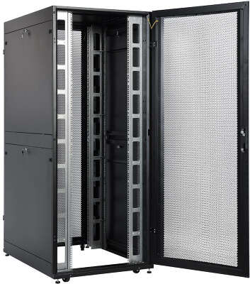 Шкаф серверный ЦМО (ШТК-СП-48.8.12-48АА-9005) напольный 48U 800x1130мм пер.дв.перфор. задн.дв.перфор.2-хст. 2 бок.пан. направл.под закл.гайки 1350кг черный 890мм 170кг 180град. 2215мм