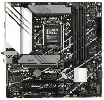 ASUS PRIME B760M-A WIFI (Socket 1700, mATX, 4xDDR5(128GB), 2xHDMI 2.1/DP, 3xPCIe 4.0x16, 1xLAN (2.5GbE), Wi-Fi, BT, 4xSATA 6Gb/s, 2xM.2, 2xUSB 3.2, 4xUSB 2.0, 1xPS/2)