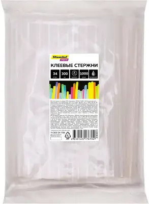 Cтержни клеев. для клеев.пист. Silwerhof 11-300-34-TRA дл.300мм D11мм прозрачный упак:34шт
