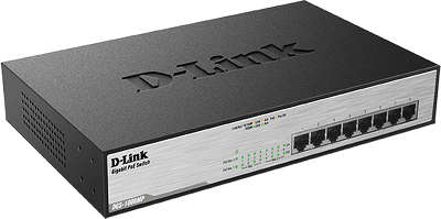 Коммутатор D-Link DGS-1008MP/A1A неуправляемый настольный 8x10/100/1000BASE-T