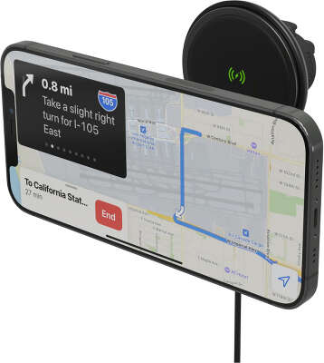 Автодержатель с беспроводной зарядкой Mophie Snap Plus Wireless Vent Mount, Black [401307636]
