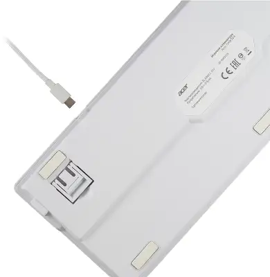 Клавиатура Acer OKW304 механическая белый USB Multimedia for gamer LED (ZL.KBDCC.01V)
