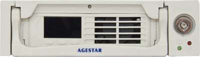Сменный бокс для HDD AgeStar TMR-SATA(K)-2F SATA пластик бежевый LCD 3.5"