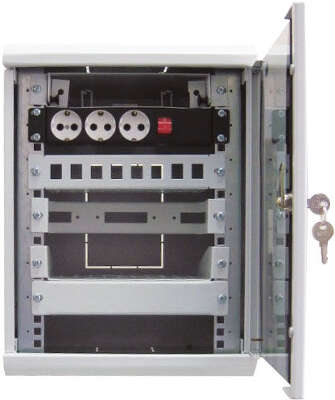 Шкаф коммутационный ЦМО (ШРН-8.255-10) настенный 8U 320x305мм пер.дв.стекл серый 255мм 8.1кг 180град. 420мм