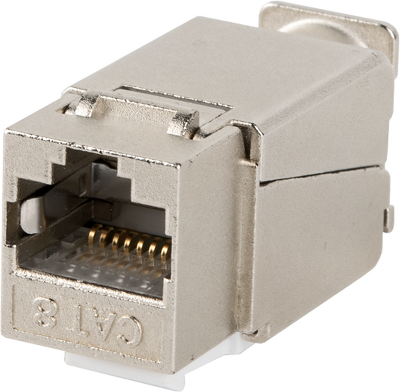 Модуль-вставка NIKOMAX типа Keystone, Кат.8.1 (Класс I), 2000МГц, RJ45/8P8C, самозажимной, T568A/B, полный экран, металлик - гарантия: 5 лет расширенная / 25 лет системная