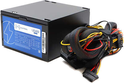 Блок питания 450W Mastero LE450, , 80+, Retail, PPFC, 1x4+4pin, 2x6+2PIN, 6xSATA [LE450-120BFV1] ATX