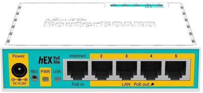 MikroTik RB750UPr2 hEX PoE lite Маршрутизатор 5-портовый 100-Мбитный  с поддержкой PoE на 4-х портах 5x Ethernet, раздача PoE, 650 МГц ЦП, 64 МБ 