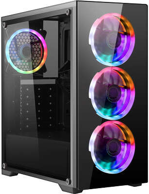 Корпус Ginzzu S600 FAN 12RGB*4 USB3.0 Full Acrylic