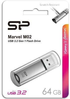 Silicon Power USB Drive 64GB Marvel M02, USB 3.0, Серебро (SP064GBUF3M02V1S)