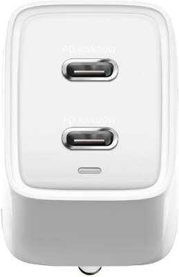 Зарядное устройство EnergEA Ampcharge Gan40+, 2xUSB-C PDl 40W, White [CHR-AC-GAN40EU]