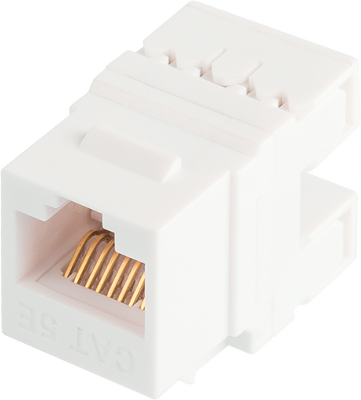 Модуль-вставка NIKOMAX типа Keystone Essential Line, Кат.5е (Класс D), 100МГц, RJ45/8P8C, 110/KRONE, T568A/B, 180 градусов, неэкранированный, белый - гарантия: 1 год