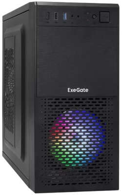 Корпус MINITOWER mATX W/PSU USB+USB3.0 черный 120mm Fan с RGB подсветкой mEVO-7807 EX292981RUS EXEGATE