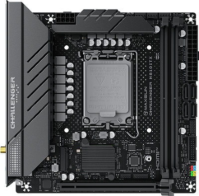 Материнская плата MAXSUN MS-Challenger H810ITX WIFI, B810, LGA1851, 2*DDR5, 2*SATA3, 2*M.2, USB 3.2, USB 2.0, 1*PCIEx16, HDMI+DP, ITX