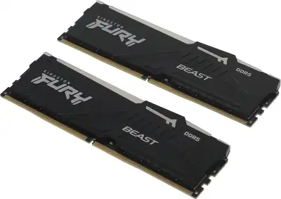 Память DDR5 2x32GB 5200MHz Kingston KF552C36BBEAK2-64 Fury Beast Expo RGB RTL Gaming PC5-41600 CL36 DIMM 288-pin 1.25В kit single rank с радиатором Ret